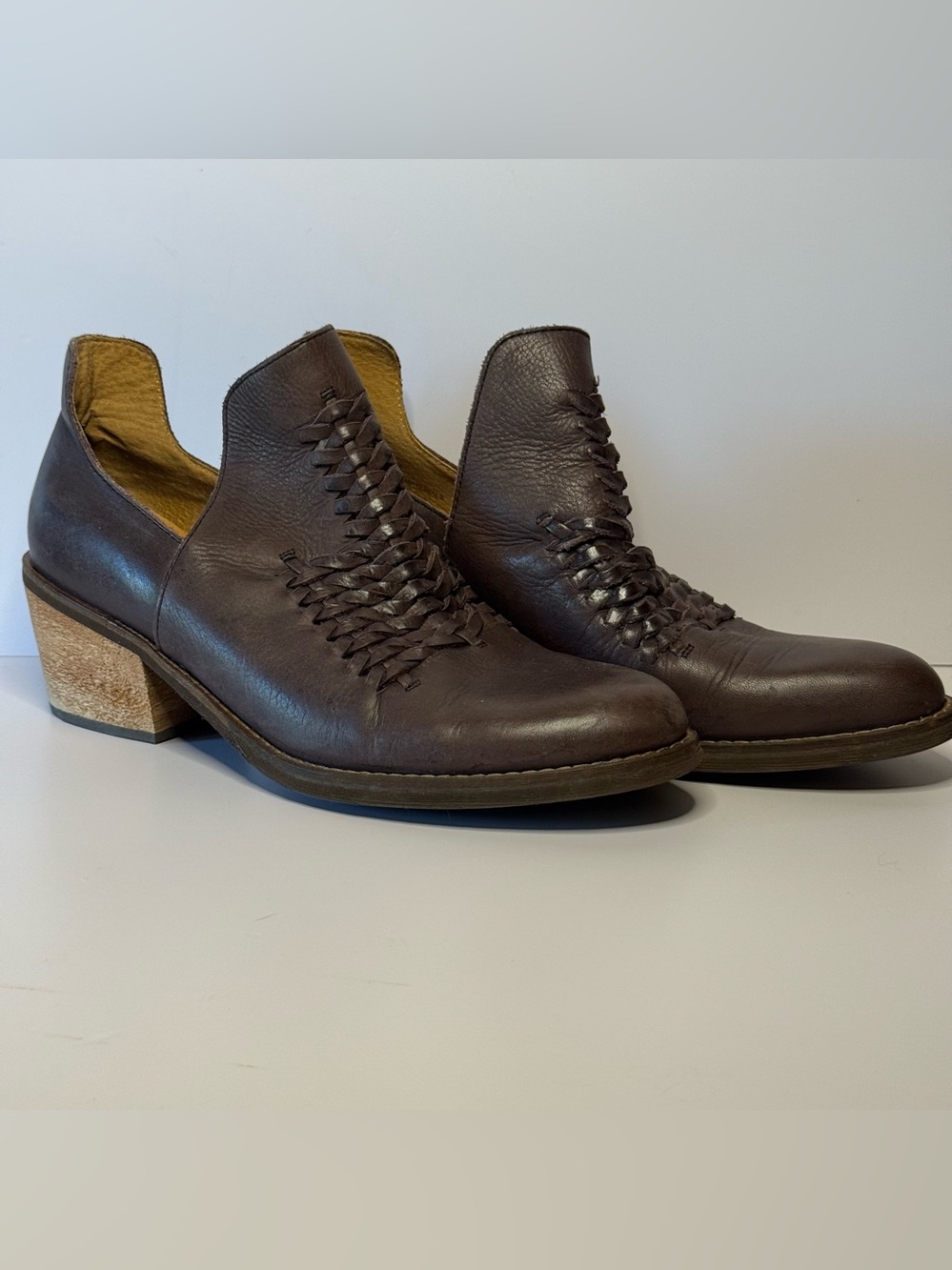 Anthropologie Latigo Kick Booties | Women's 8 | Brown Leather